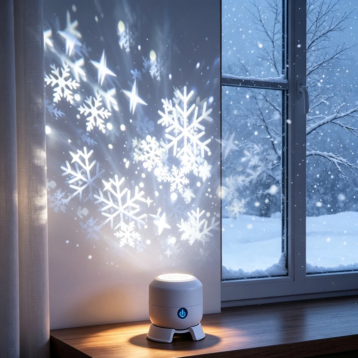 مصباح عرض نجوم وندف الثلج الدو - مراجعة Baby Nursery Wall Lights وسعره
