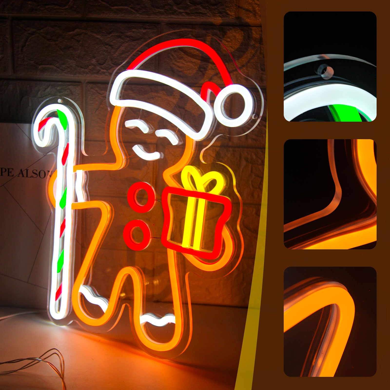 الزنجبيل رجل LED النيون تسجيل  - مراجعة Baby Nursery Wall Lights وسعره