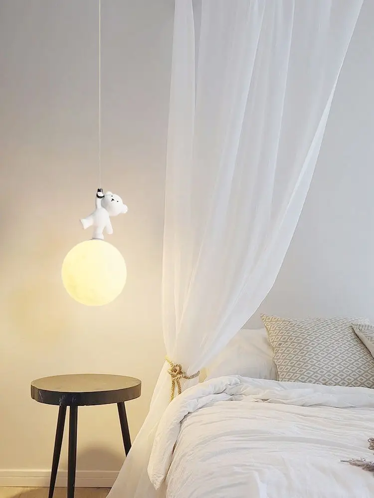 مصباح على شكل دب كرتوني، إضاءة - مراجعة Baby Nursery Light Fixture وسعره
