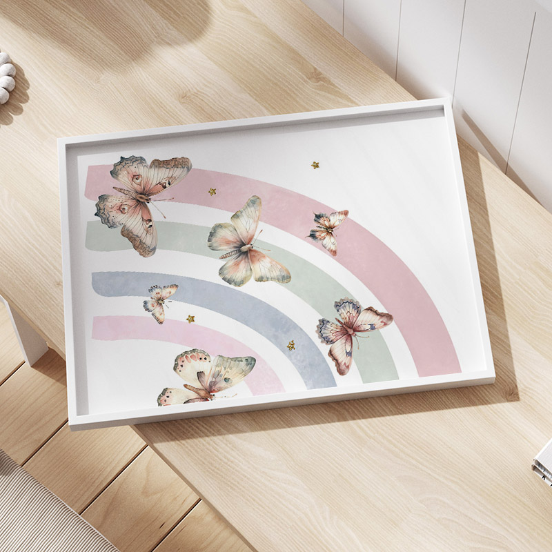 الوردي قوس قزح فراشة مخصص اسم  - مراجعة Baby Nursery Decor Girl وسعره