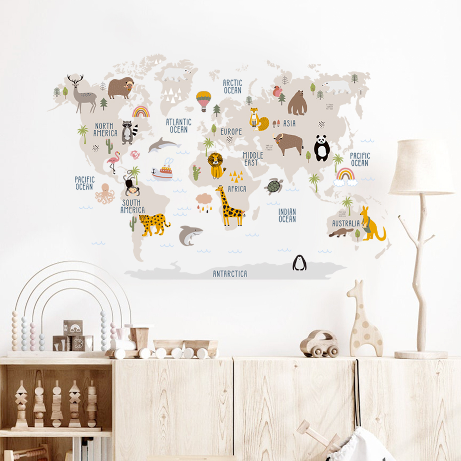 الألوان المائية الكرتون خريطة  - مراجعة Baby Nursery Decor Girl وسعره